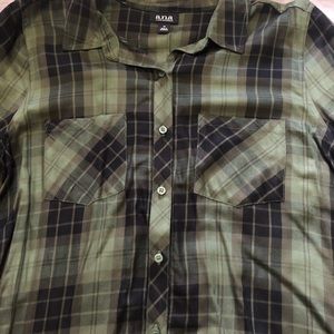 Plaid Olive Button Down